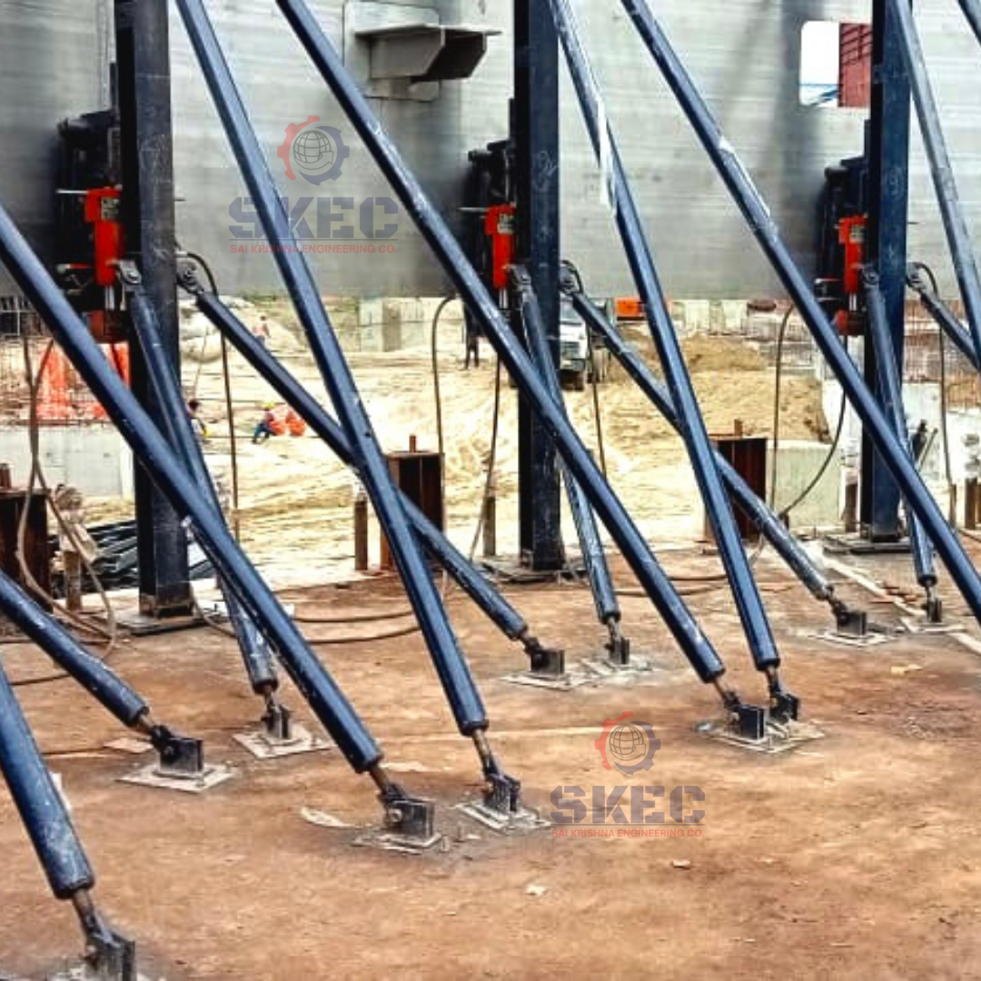 Hydraulic Tank Jacking Equipment with Lifting Hook in Action